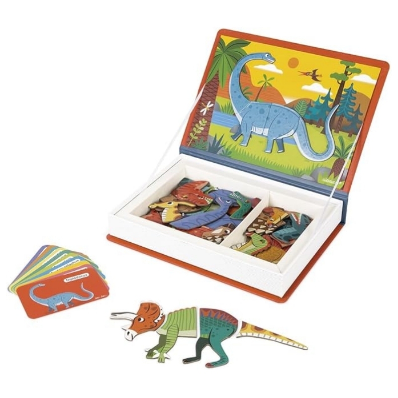Mix & Match Dinosaur Magnetic Puzzle Book | Portable Learning Game for Kids 3+
