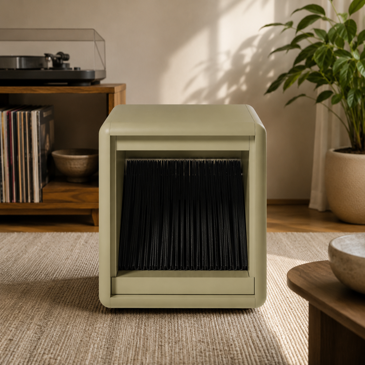Premium Fan-Opening Vinyl Record Storage Cabinet