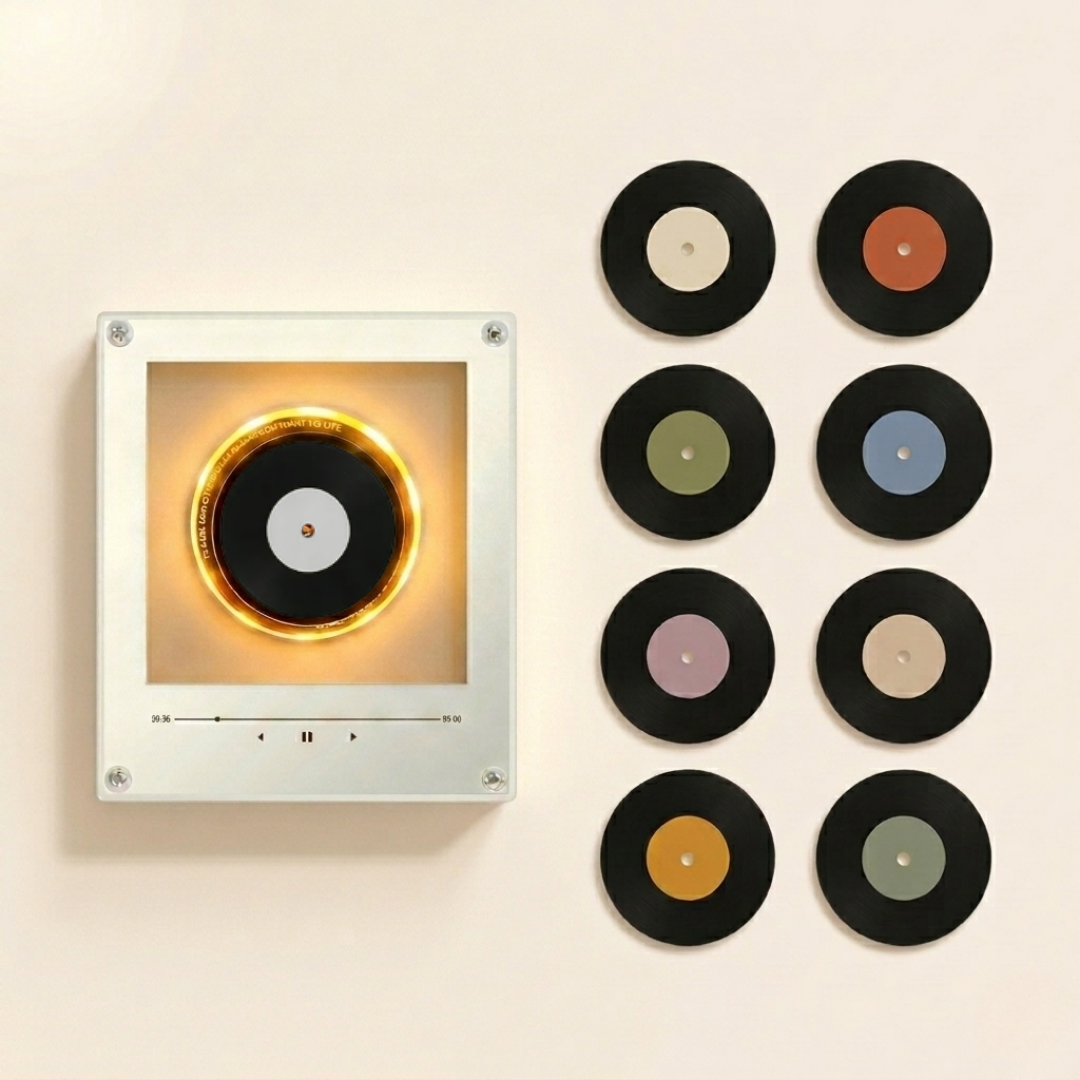 Personalized Vinyl-Style Music Player | 9 Customizable NFC Discs with USB Import