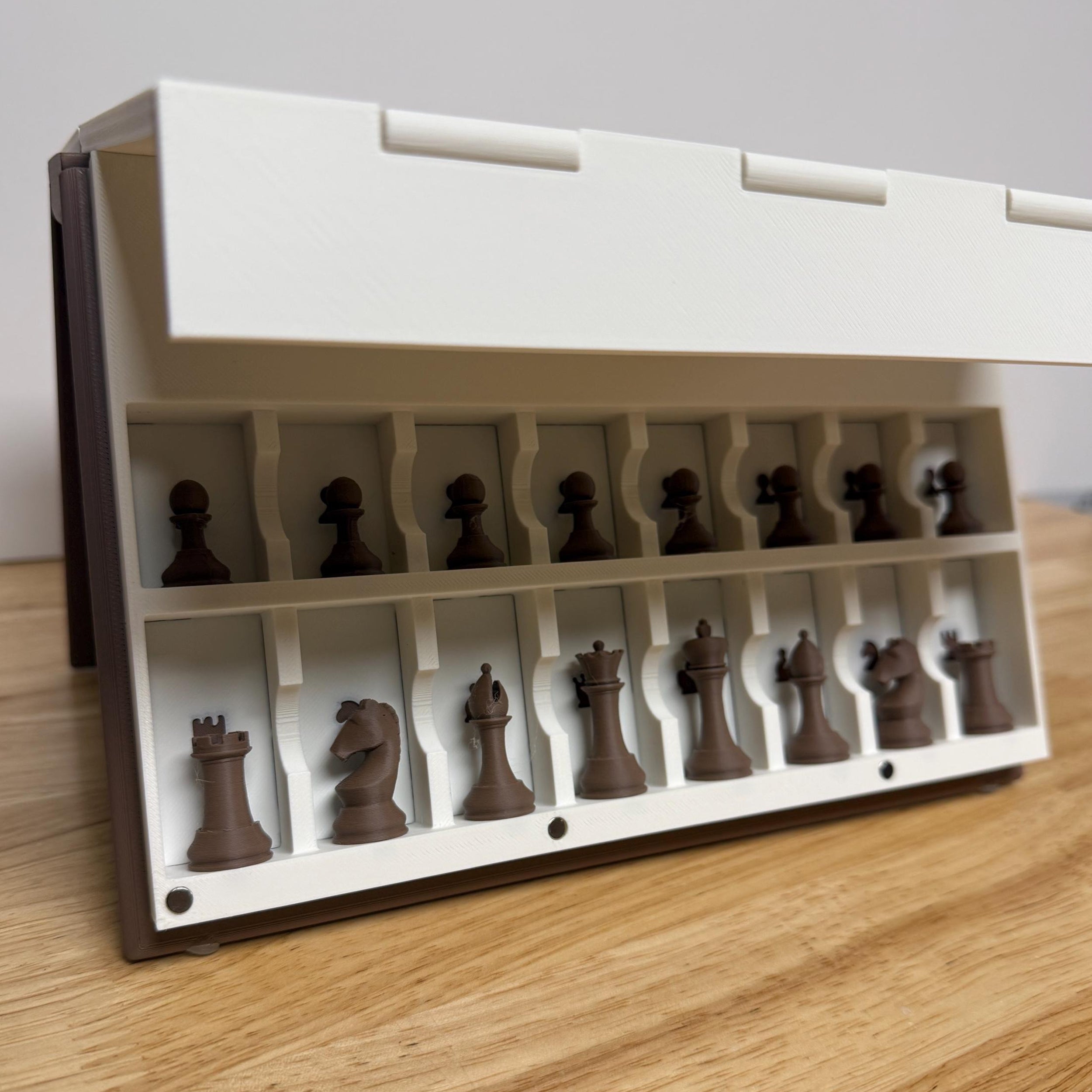 Folding bookshelf chess board game set
