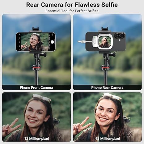 📱 RearCam View: iPhone Wired Selfie Monitor | Clip-On Screen for Back Camera Vlogging & Live Streaming