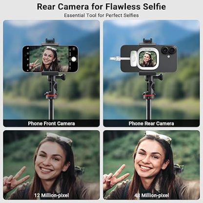 📱 RearCam View: iPhone Wired Selfie Monitor | Clip-On Screen for Back Camera Vlogging & Live Streaming