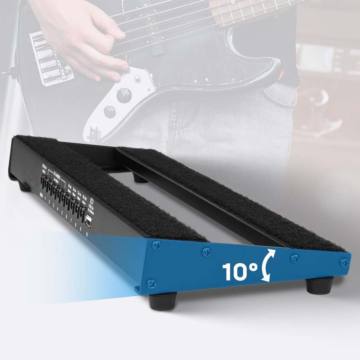 Guitar Pedal Board with Built-in Power Supply Lightweight Aluminum Alloy
