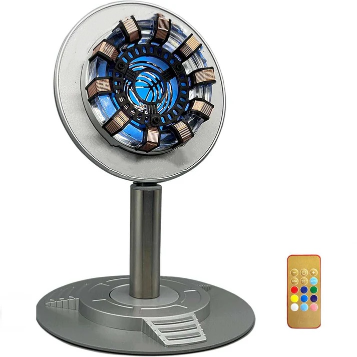 Arc Reactor Lamp — Rechargeable Superhero Desk Lamp — Colorful & Cute Desktop Decor