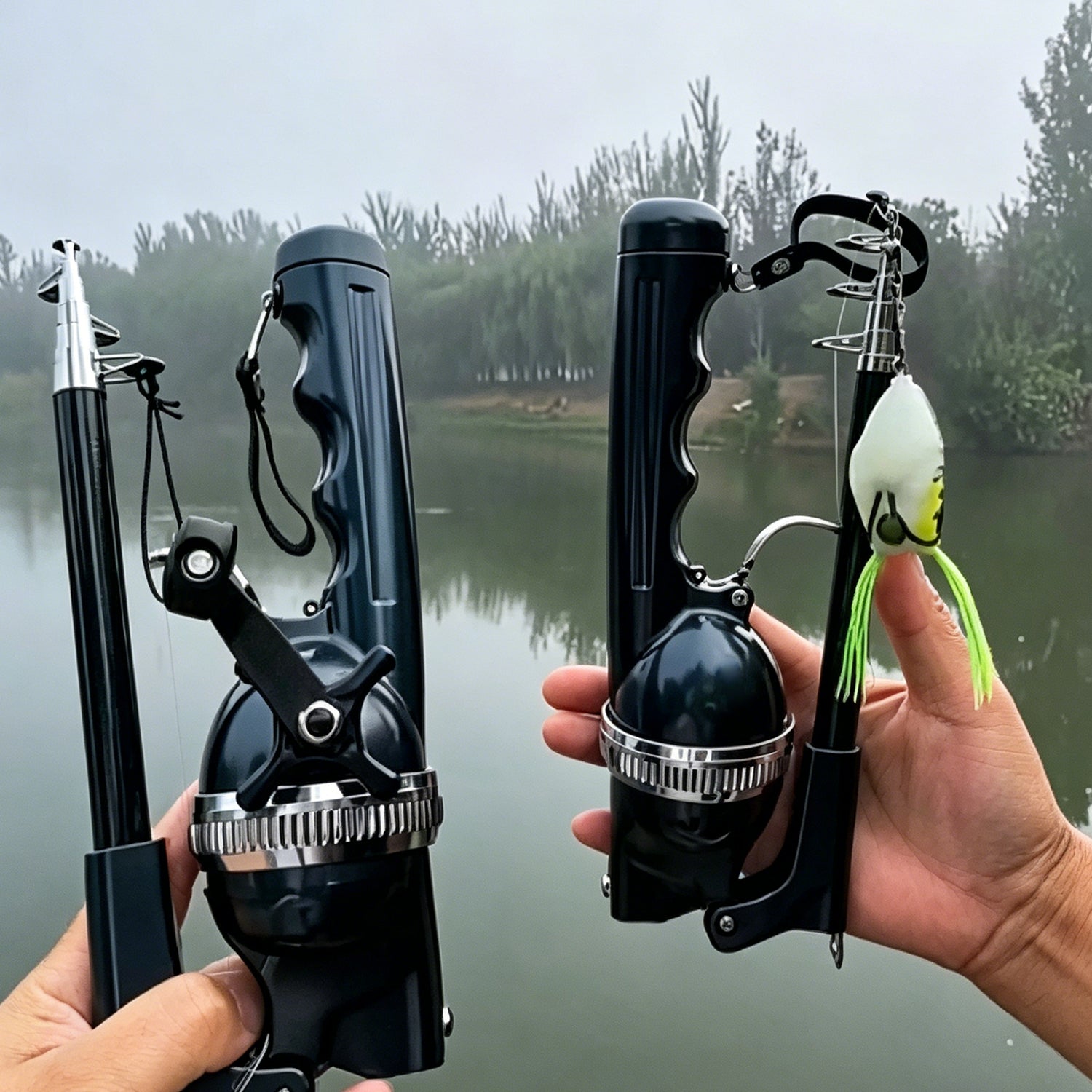 Portable folding carp fishing rod