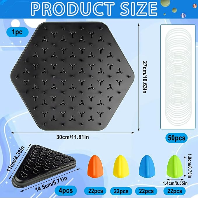 Triangle Tension: The Strategic Rubber Band Board Game for 2-4 Players