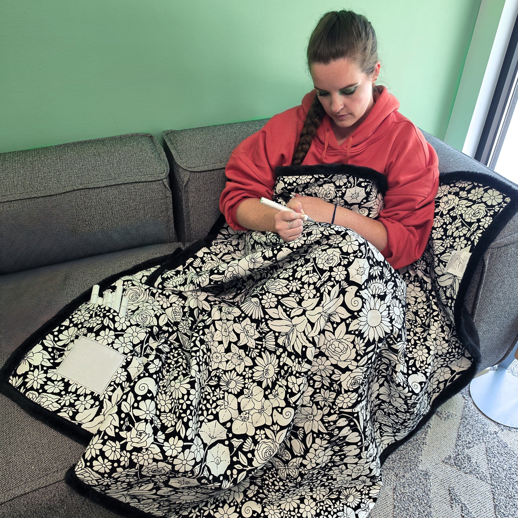 Creative Colorable Cotton Canvas Blanket
