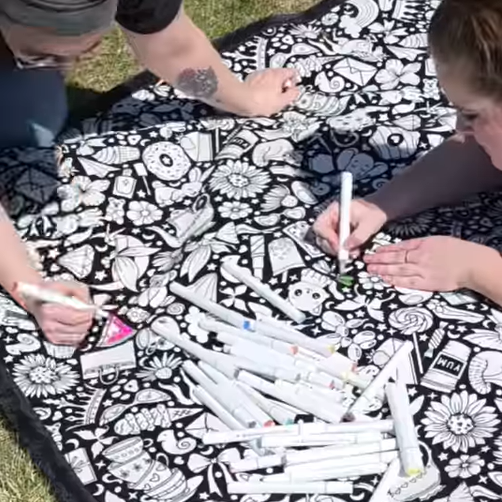 Creative Colorable Cotton Canvas Blanket