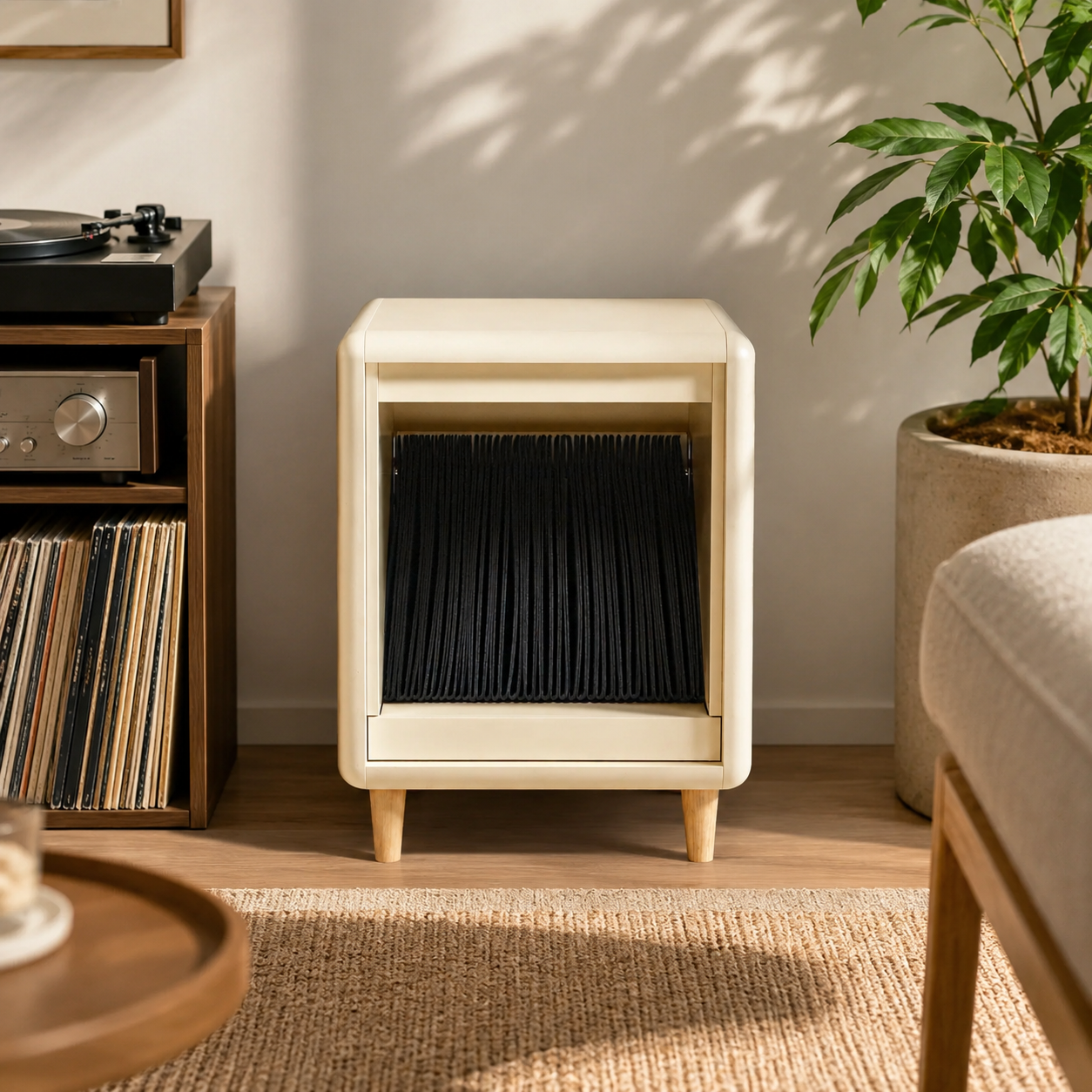 Premium Fan-Opening Vinyl Record Storage Cabinet