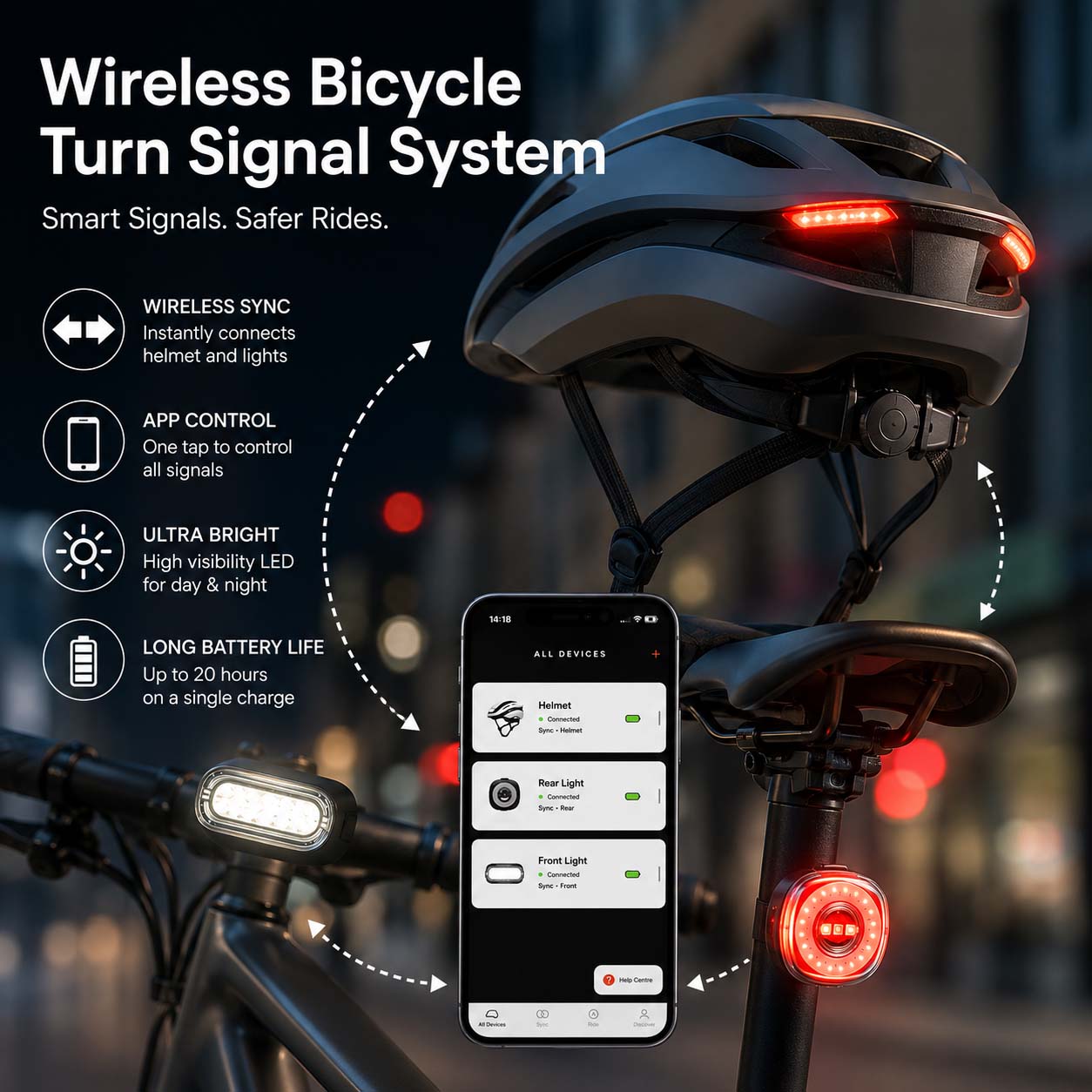 Smart Bicycle Helmet Features