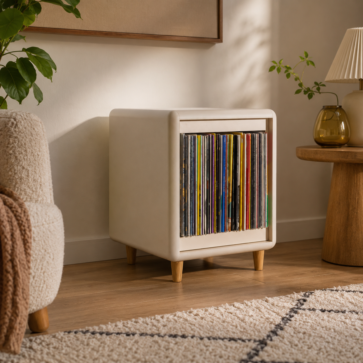 Premium Fan-Opening Vinyl Record Storage Cabinet