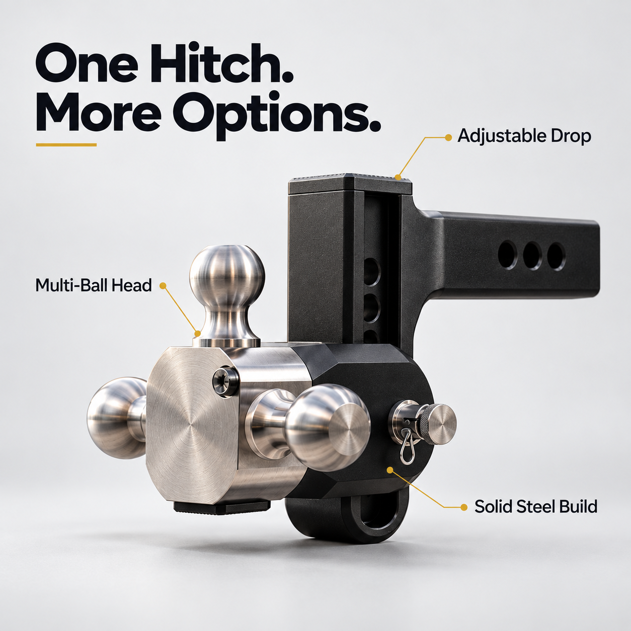 Heavy-Duty Rotating Multi-Ball Trailer Hitch