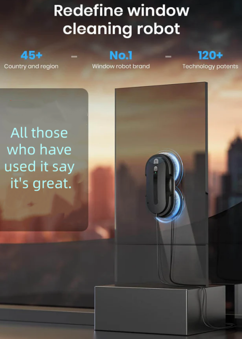 Window Cleaning Robot – Twin Turbo & Dual Auto-Spray | AI Path Planning