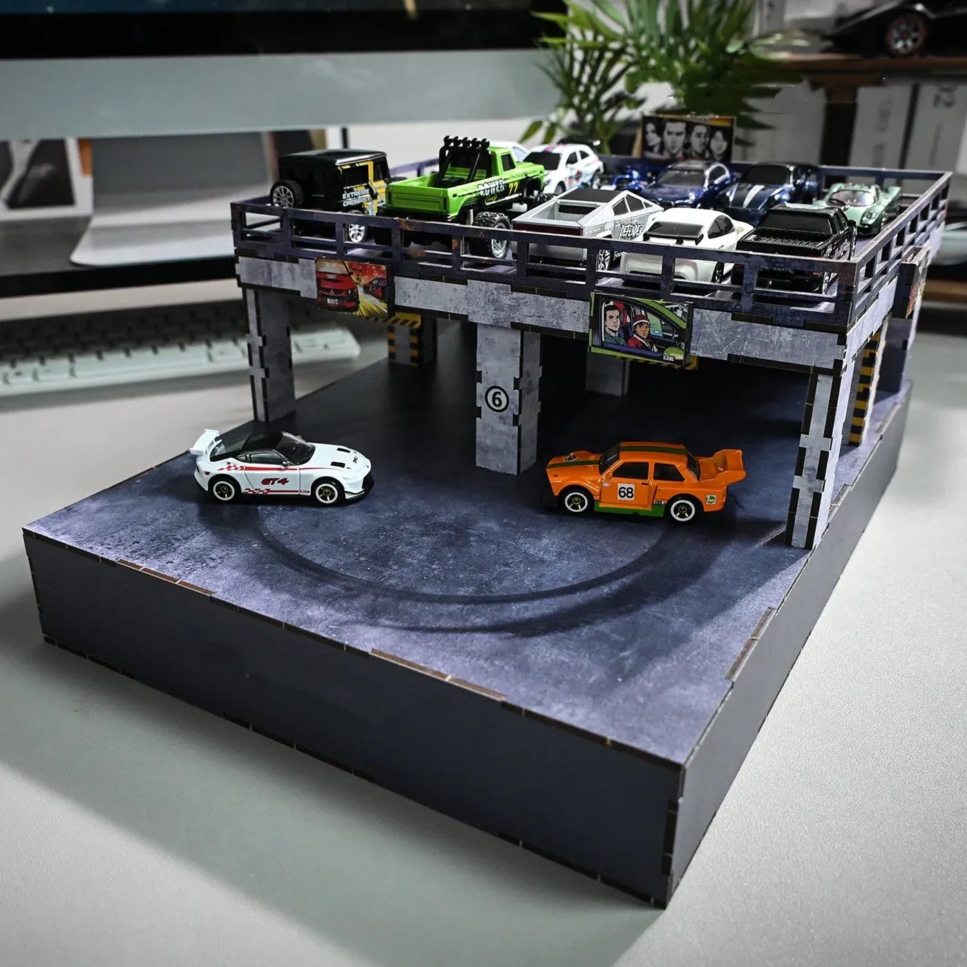 Magnetic Drift Diorama – 1/64 Scale Parking Lot with Hidden Drift Action