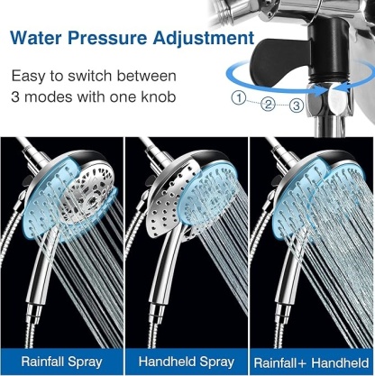 2-in-1 Rainfall Shower System : Dual Shower Heads with High Pressure