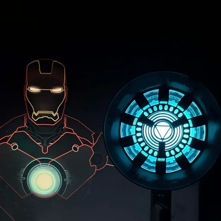 Arc Reactor Lamp — Rechargeable Superhero Desk Lamp — Colorful & Cute Desktop Decor