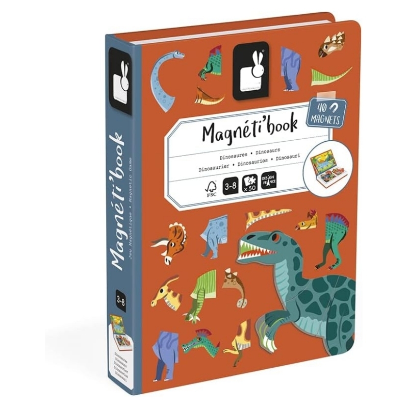 Mix & Match Dinosaur Magnetic Puzzle Book | Portable Learning Game for Kids 3+