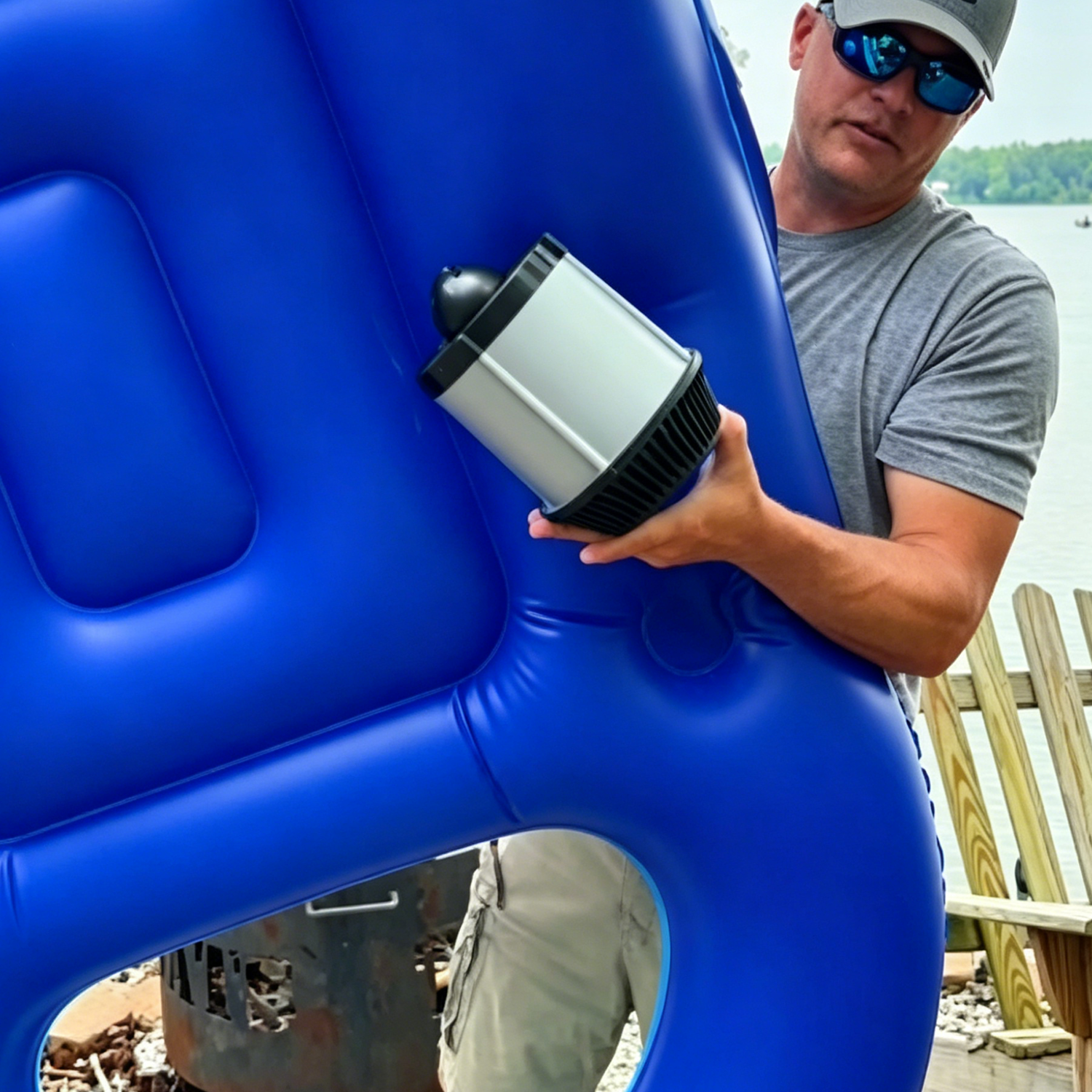 Electric pool float with canopy