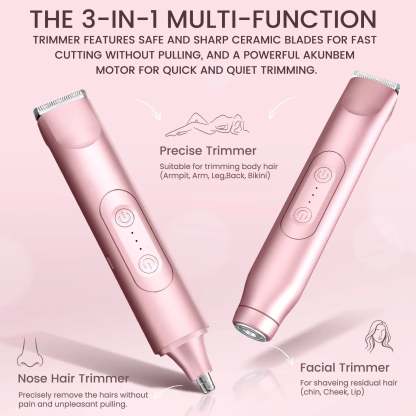 3-in-1 Portable Women's Bikini Trimmer & Shaver – Dual-Head Design