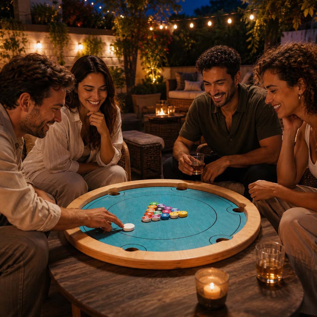 Rotating Mini Billiards Chip Battle Game