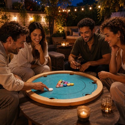 Rotating Mini Billiards Chip Battle Game