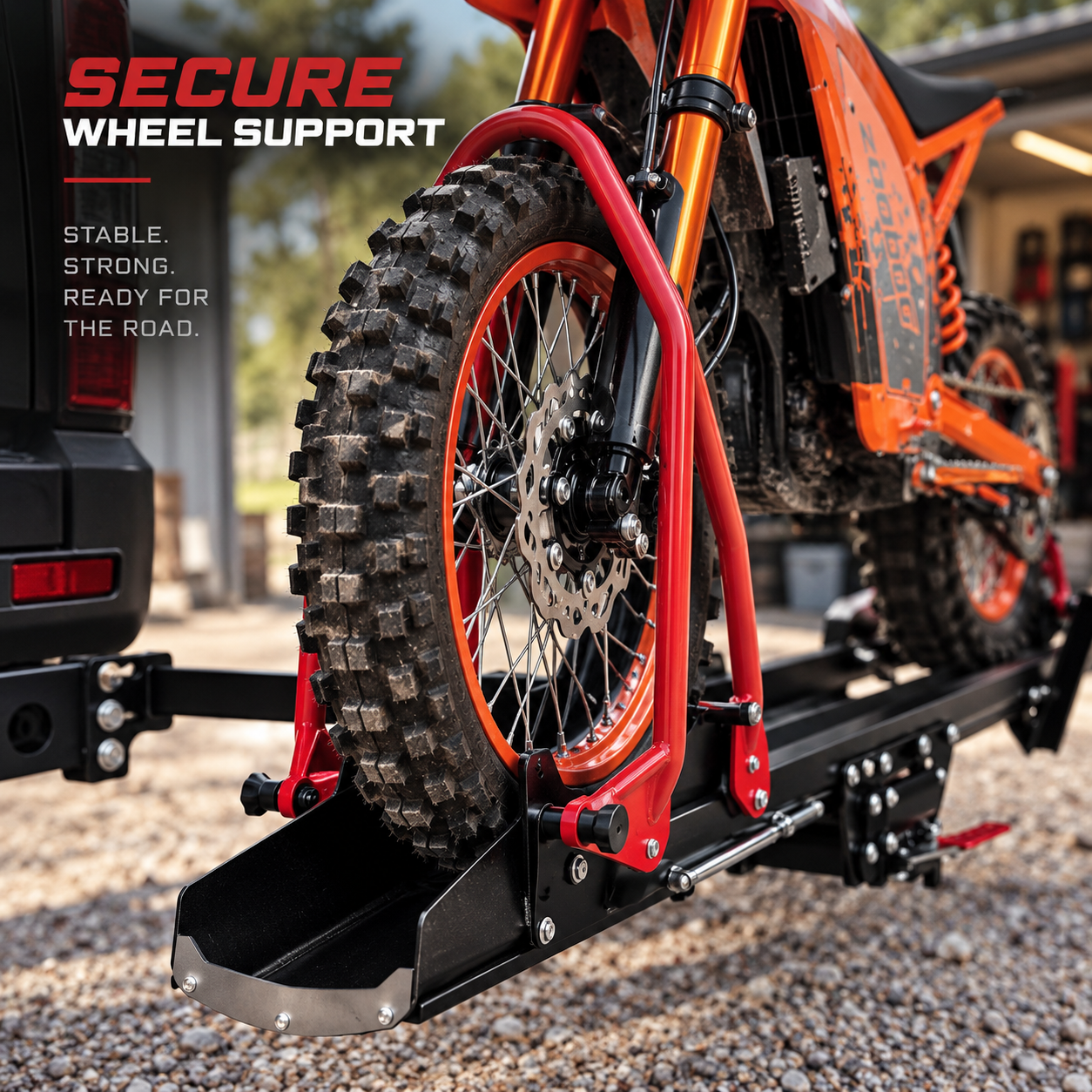 Heavy-Duty Hitch-Mounted Dirt Bike Carrier