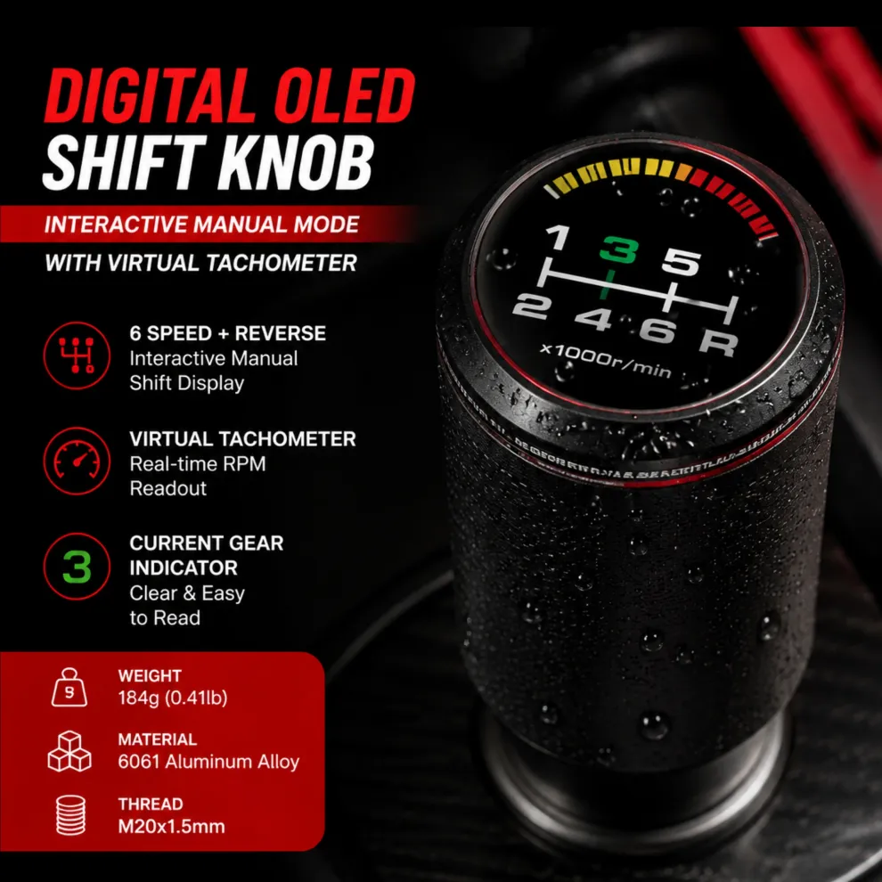 virtual tachometer shift knob