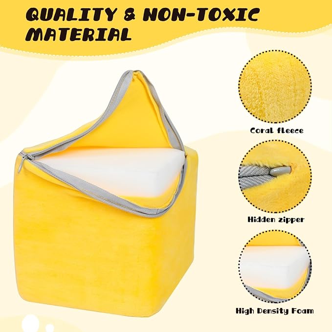 Soft Memory Foam Building Blocks for Toddlers | 6-Piece Set with Washable Covers