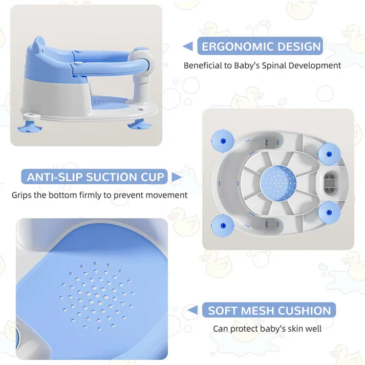 Baby Bath Seat for Babies 6 Months & Up – Non-Slip Toddler Bath Seat