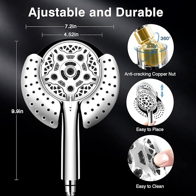 2-in-1 Rainfall Shower System : Dual Shower Heads with High Pressure