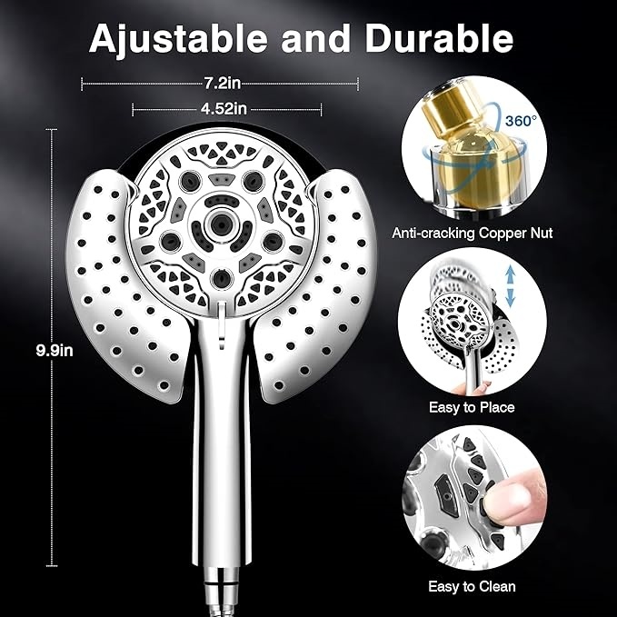 2-in-1 Rainfall Shower System : Dual Shower Heads with High Pressure