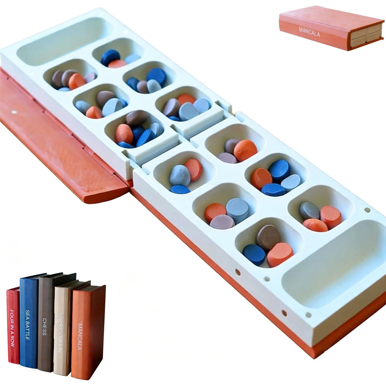 Portable Magnetic Book Board Games – 3D Printed Classic Games with Hardcover-Style Folding Design