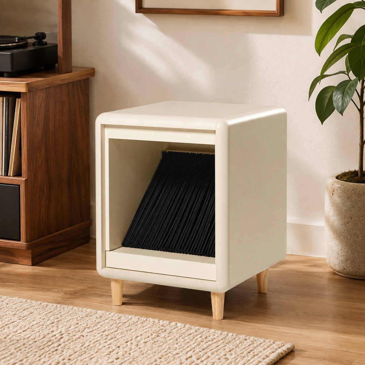 Premium Fan-Opening Vinyl Record Storage Cabinet