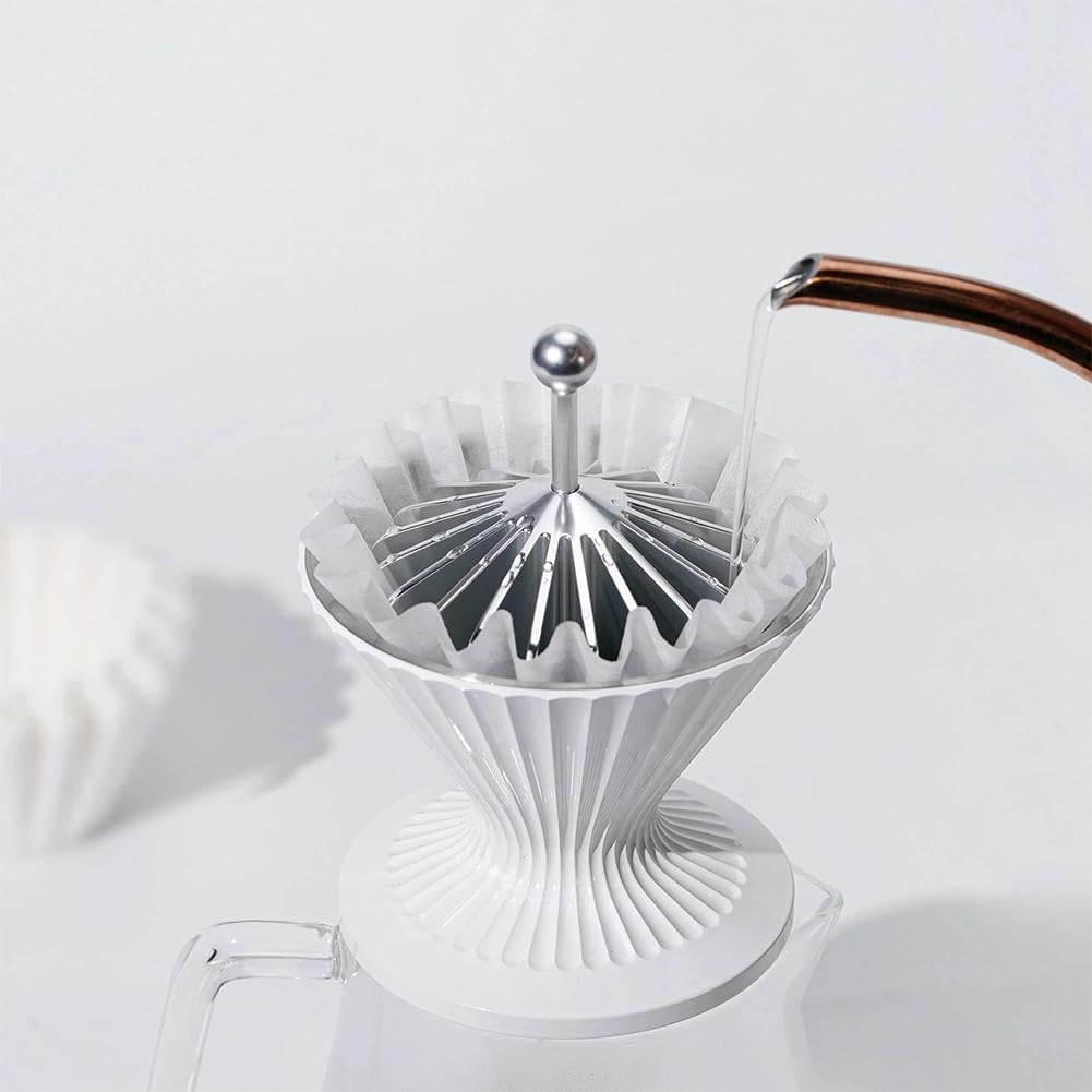 Filter paper clamp, all-metal coffee filter paper shape retainer