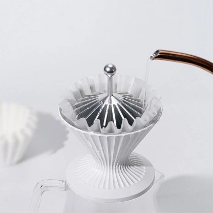 Filter paper clamp, all-metal coffee filter paper shape retainer