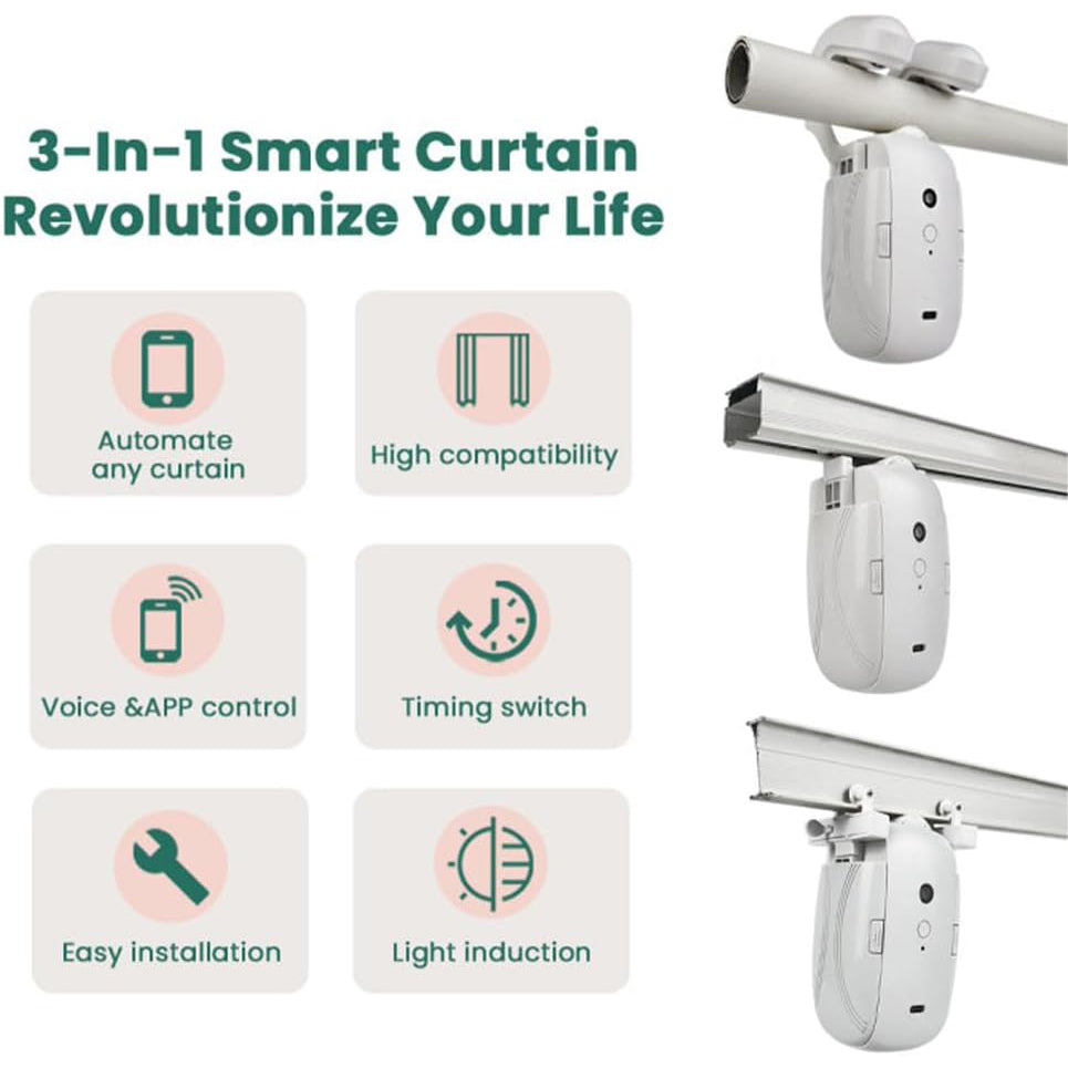 Smart Wireless Automatic Curtain Opener with Remote Control