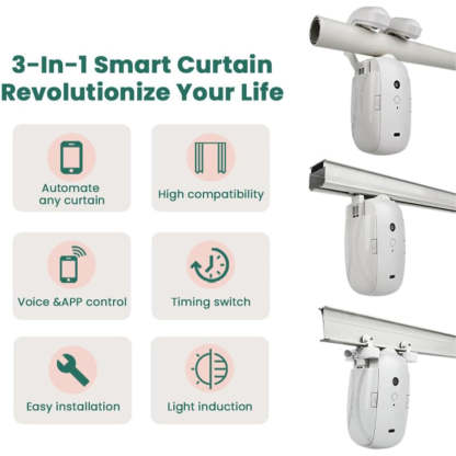 Smart Wireless Automatic Curtain Opener with Remote Control