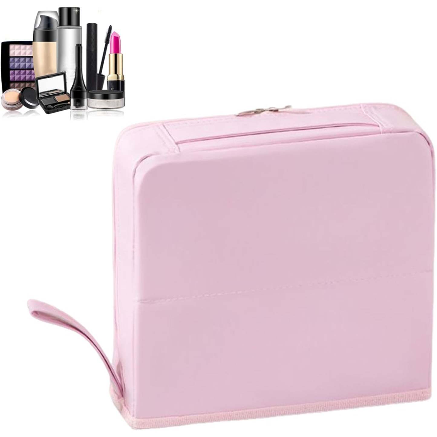 Eco-Friendly Upright Makeup Bag – Fashionable and Practical Semi-Open Design