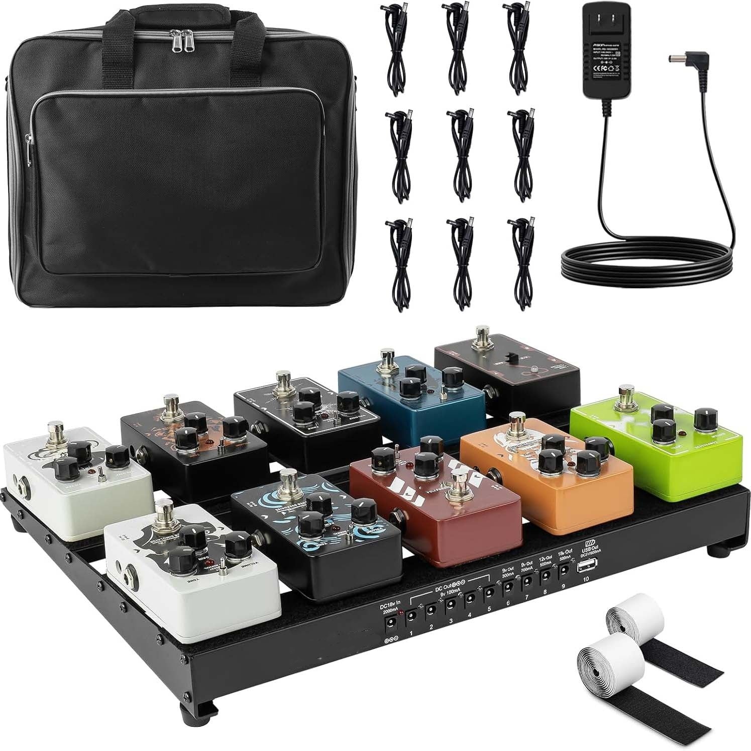 Guitar Pedal Board with Built-in Power Supply Lightweight Aluminum Alloy