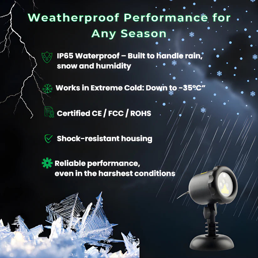 High-Power 3D Christmas Laser Projector with Super Fast Setup