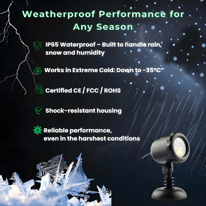High-Power 3D Christmas Laser Projector with Super Fast Setup
