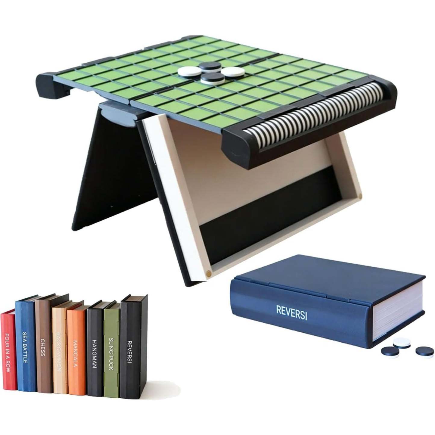 Portable Magnetic Book Board Games – 3D Printed Classic Games with Hardcover-Style Folding Design
