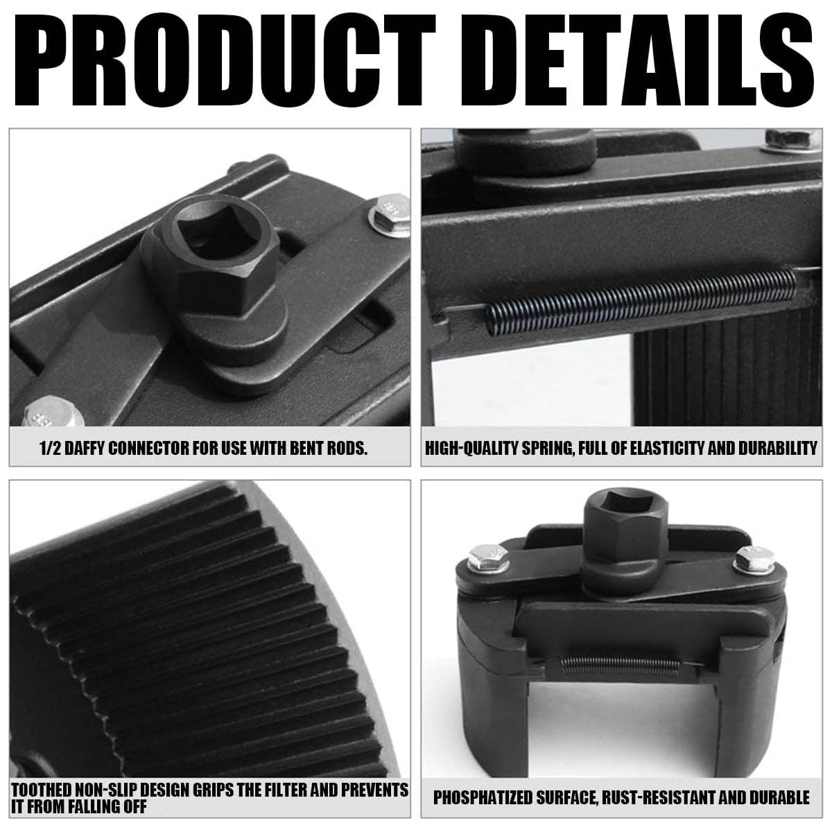 Adjustable Oil Filter Wrench Tool Durable Cap Wrench with Non-Slip Pliers