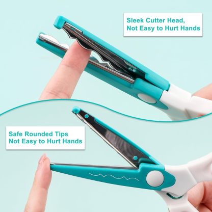 Interchangeable Tip Zig-Zag Scissors – 5 Pattern Decorative Craft Cutting Shears