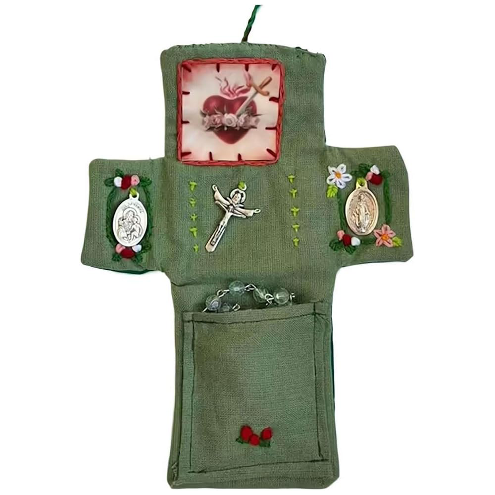 Pocket shrine with silver cross