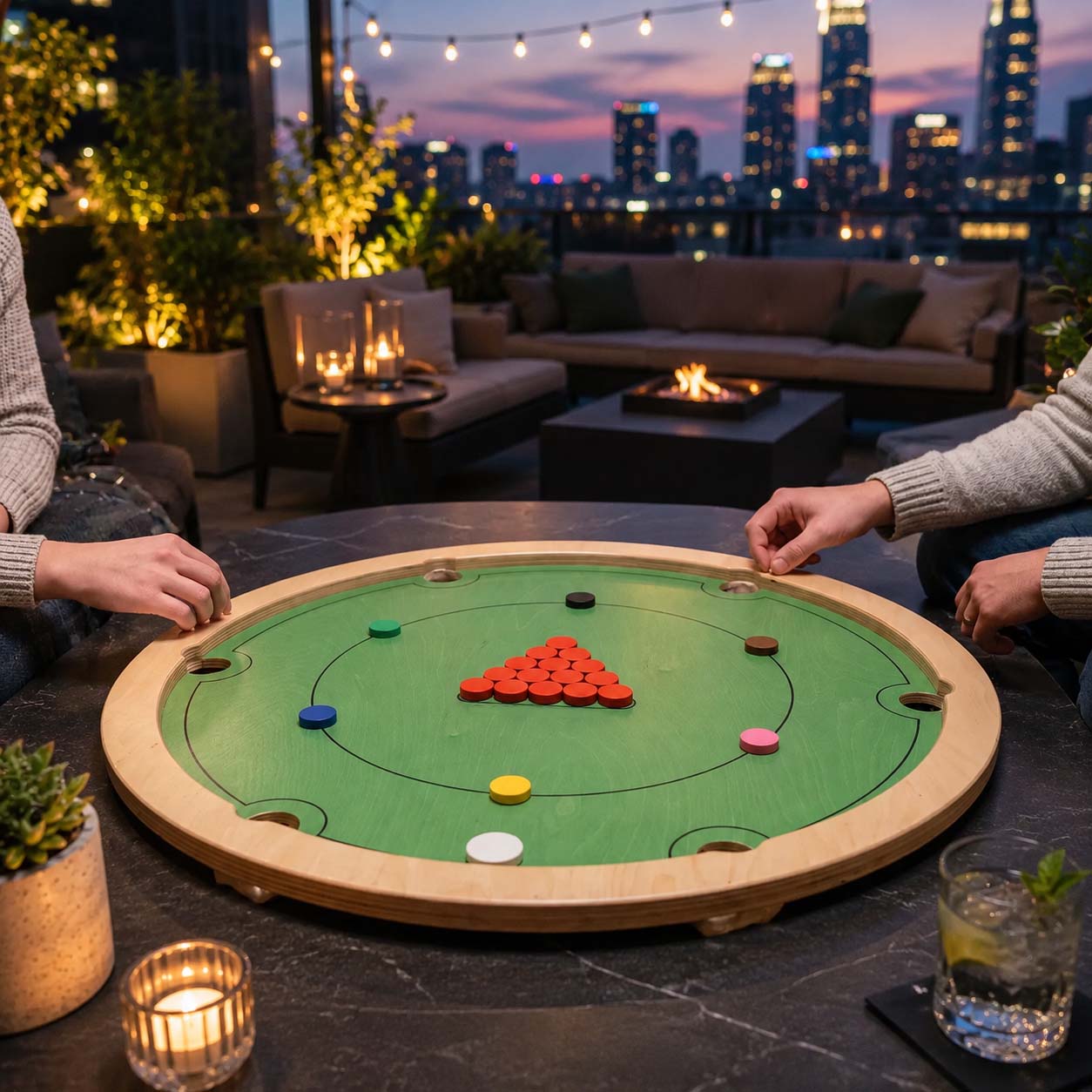 Rotating Mini Billiards Chip Battle Game