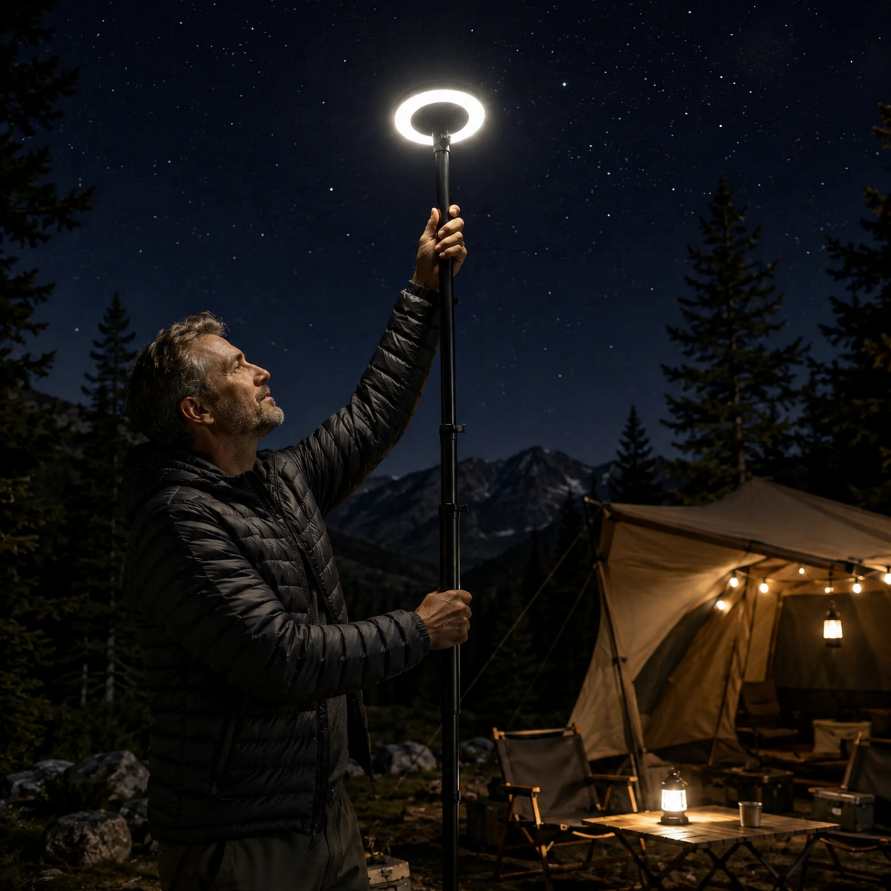 3000-Lumen Telescopic Camping & Work Light