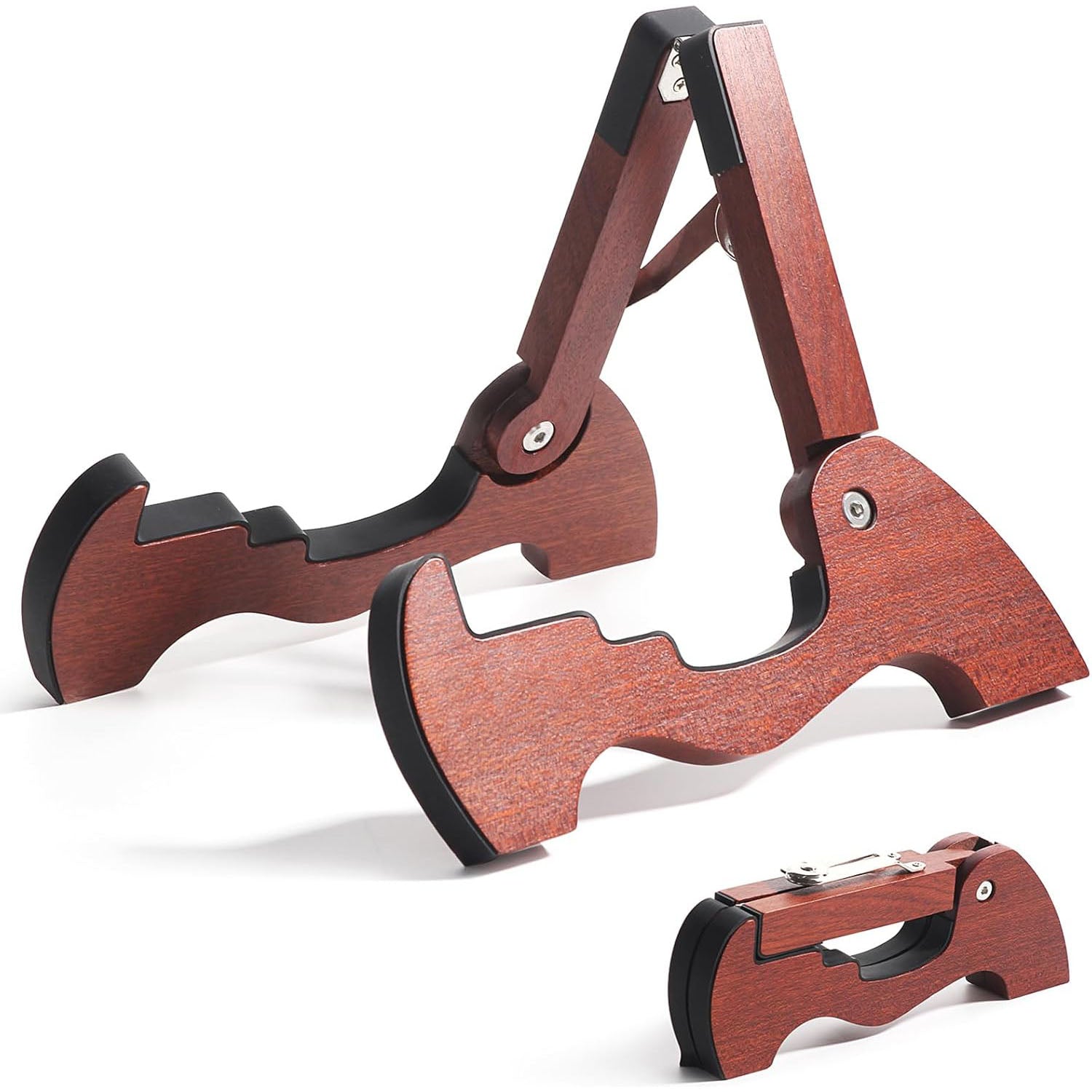 Wood Guitar Stand – Portable Folding A-Frame Floor Stand for Acoustic & Electric Guitars