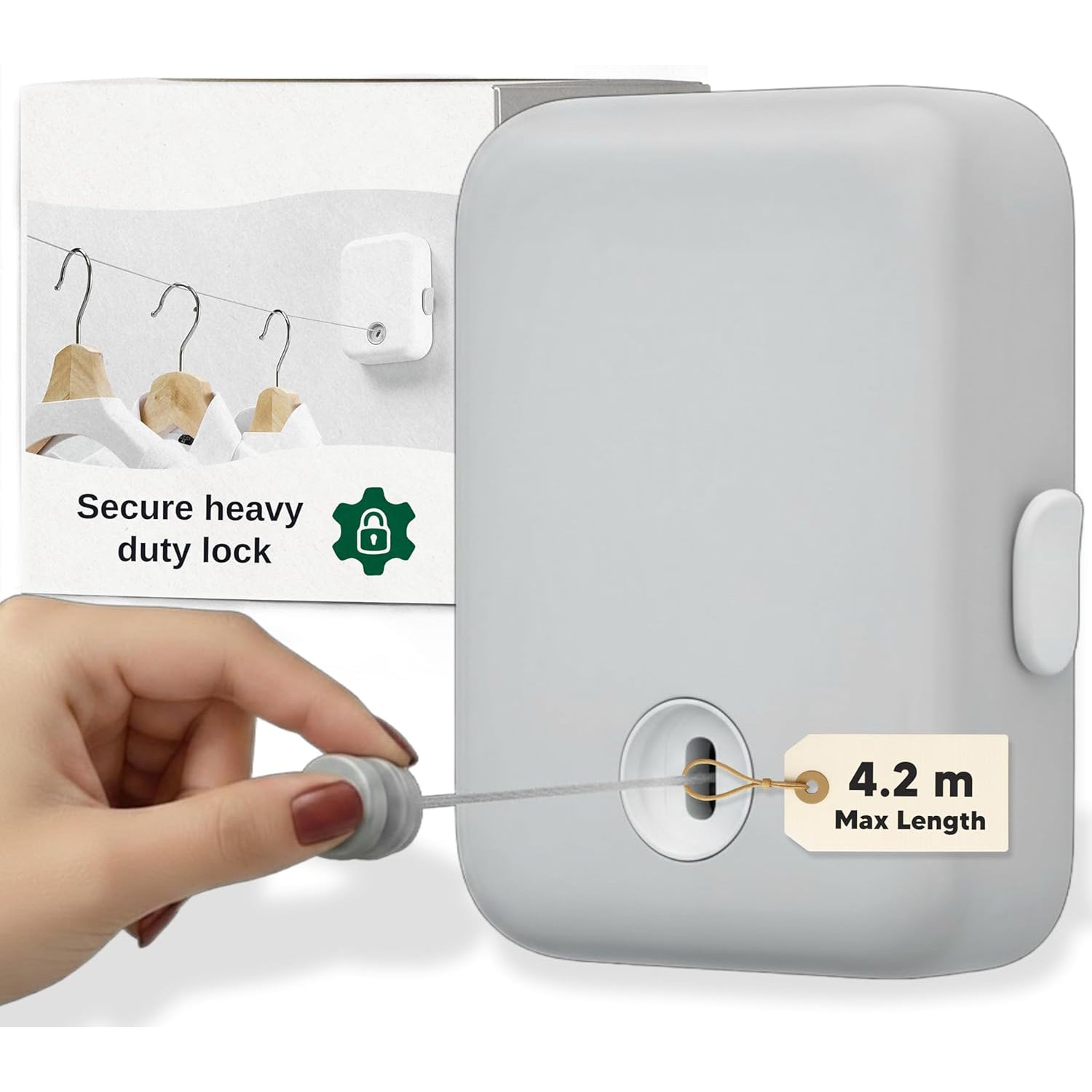 Retractable Clothesline – Indoor and Outdoor Clothing Line, Heavy-Duty Laundry Drying Line