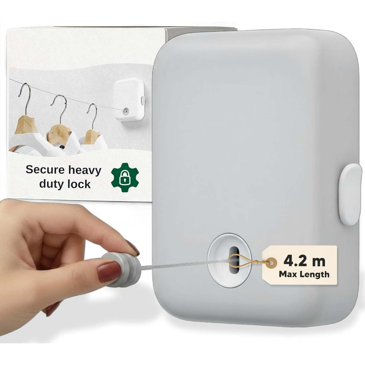 Retractable Clothesline – Indoor and Outdoor Clothing Line, Heavy-Duty Laundry Drying Line